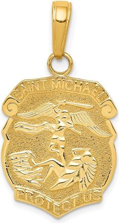 Diamond2Deal 14k Yellow Gold Saint Michael Medal Badge Pendant