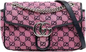 Gucci Pre-owned Cross Body Bags, female, Pink, Size: ONE SIZE Pre-owned Canvas Shoulder Bag