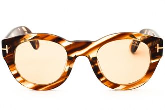 Tom Ford FT1212 Round Tortoiseshell Acetate Sunglasses - Brown