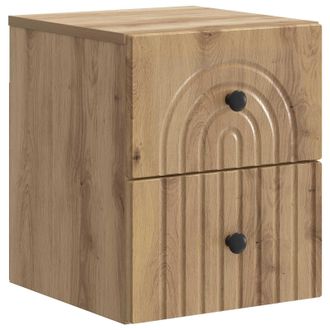 vidaXL Mesita De Noche De Pared Roble Artesanal 33 X 34,5 X 40 Cm Vidaxl