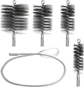 OEM Kit De 5 Cepillos Para Deshollinador, Cepillo Met&aacute;lico, Kit De Limpieza Para Estufas De Pellets, Limpieza De Conductos Flexibles, Limpieza De Tubos De