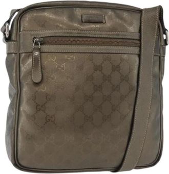 Gucci Pre-owned Cross Body Bags, female, Brown, Size: ONE SIZE Pre-owned Vintage GG Canvas Shoulder Bag
