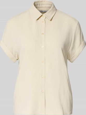 Sams&oslash;e & Sams&oslash;e Bluse aus Viskose-Mix mit fixiertem &Auml;rmelaufschlag in Pastell Gelb Melange, Gr&ouml;&szlig;e XS