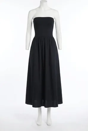 Z Supply Sunsought Strapless Midi Dress In Black