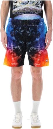 Casablanca Korte Broeken, Heren, Veelkleurig, M, Katoen, Zwarte Gradient Badstof Shorts Ss 25