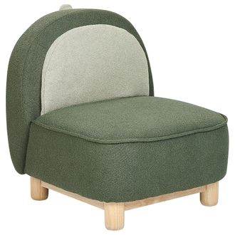 Beliani Silla Animal Tapicer&iacute;a De Poli&eacute;ster Forma De Triceratops Dise&ntilde;o De Dinosaurio Sin Reposabrazos Peluche Muebles Para Ni&ntilde;os Verde Oscuro Faborg