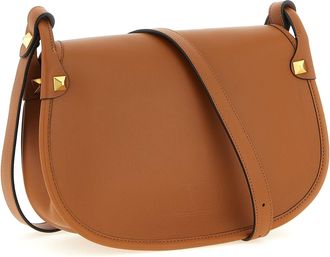 Valentino Garavani Womens Brown Calfskin Shoulder Bag