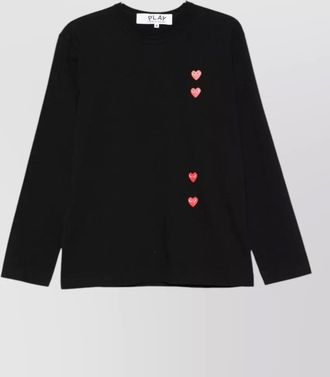 Comme Des Gar&ccedil;ons long sleeve cotton crew neck heart motif