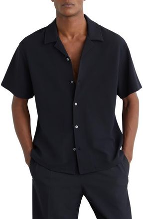 Reiss Cedric Camp Shirt in Navy at Nordstrom, Size Medium