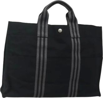 Herm&egrave;s Pre-owned Tote Bags, female, Black, Size: ONE SIZE Pre-owned Vintage Canvas Tote