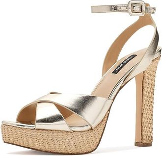 Nine West Weston Womens Sandals Gold : 5.5 M, Faux Leather