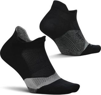 Feetures Elite Light Cushion No Show Tab Athletic Ankle Socks Sport Sock with Targeted Compression in Night Black at Nordstrom, Size Small