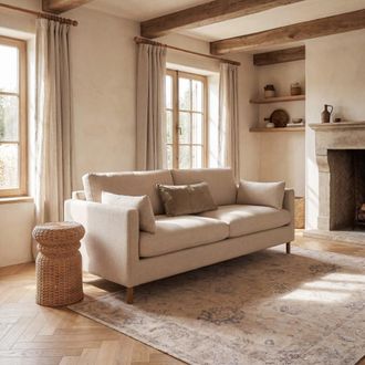 Maisons du monde Sof&aacute; cama de 3/4 plazas de tela beige