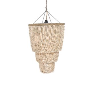 Bazar Bizar L&aacute;mpara colgante de concha y hierro en beige 31x31x61 cm