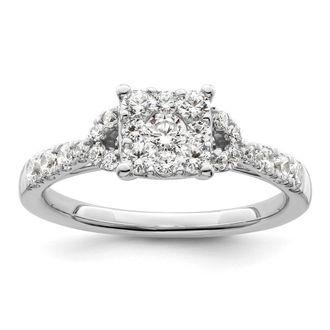Diamond2Deal 14k White Gold Lab Grown Diamond Engagement Ring 3/4Ct Clarity- VS Color- G-H