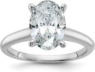 Diamond2Deal 14k White Gold 2 1/2 Ct Lab Grown Diamond Solitare Engagement Ring