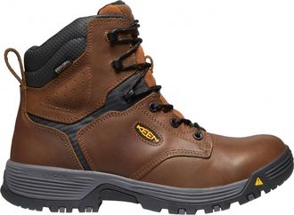 Keen Mens Chicago 6 Waterproof Regular Toe Work Boot In Brown/black