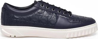 Ferragamo Blue Leather Sneakers