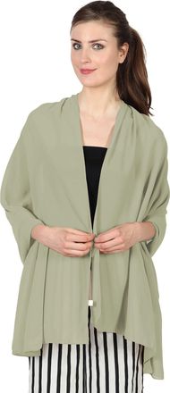 World of Shawls World of Scarfs Chiffon Scarves Shawls Wraps for Wedding Party Special Occasions Big Size 90 x 190 Cms (Sea Green)