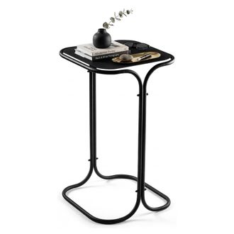 Dmora Mesa De Centro Cerami, Forma Cuadrada, Tapa De Metal, Color Negro, 30x30x52h Cm Negro