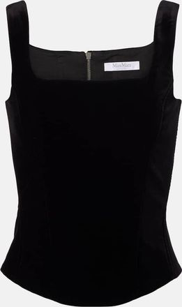 Max Mara Top bustier in velluto di cotone