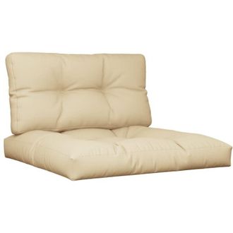 vidaXL Cuscini per Pallet 2 pz Beige in Tessuto vidaXL