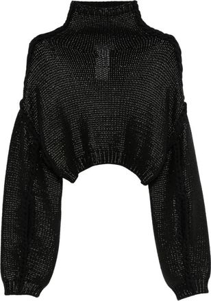 Sportmax Fashion Truien Zwart - Dames - Coltruien - Zwart - M - Katoen - Truien & Vesten