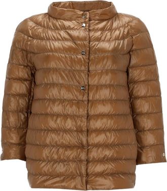 Herno Brown Mandarin Collar Jacket