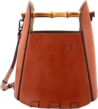 Loewe Brown Leather Bamboo Bucket Bag (Authentic Pre-Loved)
