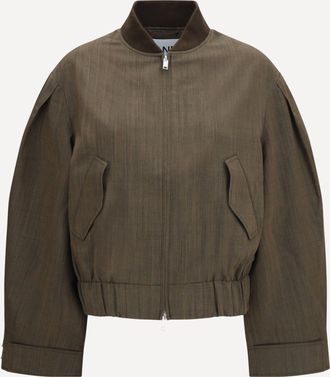 Ganni Giacca Bomber leggera in lana Woman 38