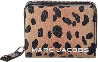 Marc Jacobs Cheetah Bold Slg Mini Leather Compact Wallet