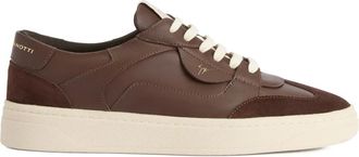 Giuseppe Zanotti lace-up leather sneakers - men - Calf Suede/CALFSKIN/Rubber/Polyester - 40 - Brown