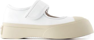 Marni Womens Mary Jane Calfskin Flat White