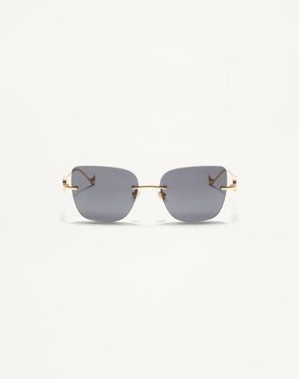 Valentino Occhiale Geometrico In Metallo Donna ORO/GRIGIO 54