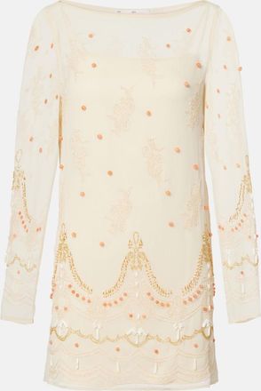 Xu Zhi Embellished chiffon minidress