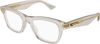 Bottega Veneta Transparant Beige Brilmontuur - unisex - Brillen - Grijs - 51 MM - Accessoires