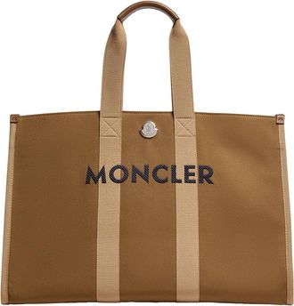 Moncler Moncler Logo Canvas Tote Bag, Men, Green, Size: One Size