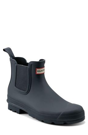 Hunter Original Waterproof Chelsea Rain Boot in Navy/navy at Nordstrom, Size 7