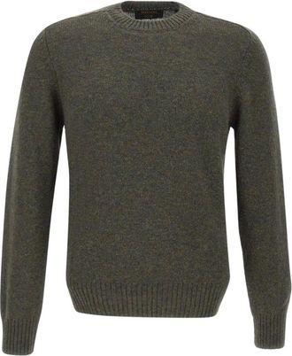 Gran Sasso Girocollo Shetland - Heren - Ronde hals truien - Groen - M - Wol - Truien & Vesten