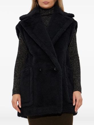 Max Mara Womens Bormida1234 - Alpaca And Wool Teddy Waistcoat - Black - Size EU 38 (Womens)