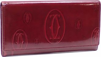 Cartier Bordeaux Patent Leather Long Wallet (Bi-Fold) (Pre-Owned)