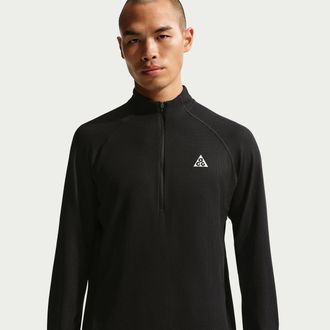 Nike Mens Nike ACG Dri-FIT Mid-Layer 1/4-Zip Trail Running Top in Black | IO9669-010