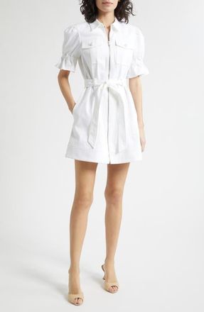 Cinq &agrave; Sept Holly Denim Shirtdress in White at Nordstrom, Size 00