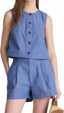 Apiece Apart Godet Tank Top In Chambray