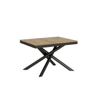 Itamoby Mesa extensible 90x120/224 cm efecto madera roble natural, hierro
