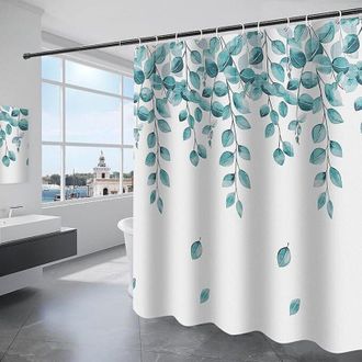 OEM Cortina De Ducha De 180 X 200 Cm, Impermeable, De Tejido De Poli&eacute;ster, Lavable A M&aacute;quina, Color Blanco - Crezuo