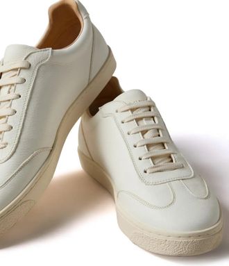 Brunello Cucinelli Mens Logo-Print Leather Sneakers Ss25 M