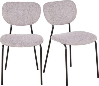 Maisons du monde Set de 2 sillas profesionales de tela gris con patas de acero negro