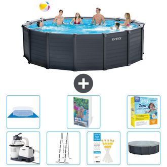 Intex Piscina Graphite Panel Redonda - 478x124 Cm - 8-piezas S546