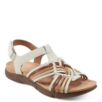 Easy Spirit Mave Sandals Womens Ivory Leather Open Toe Strappy HTAT1763